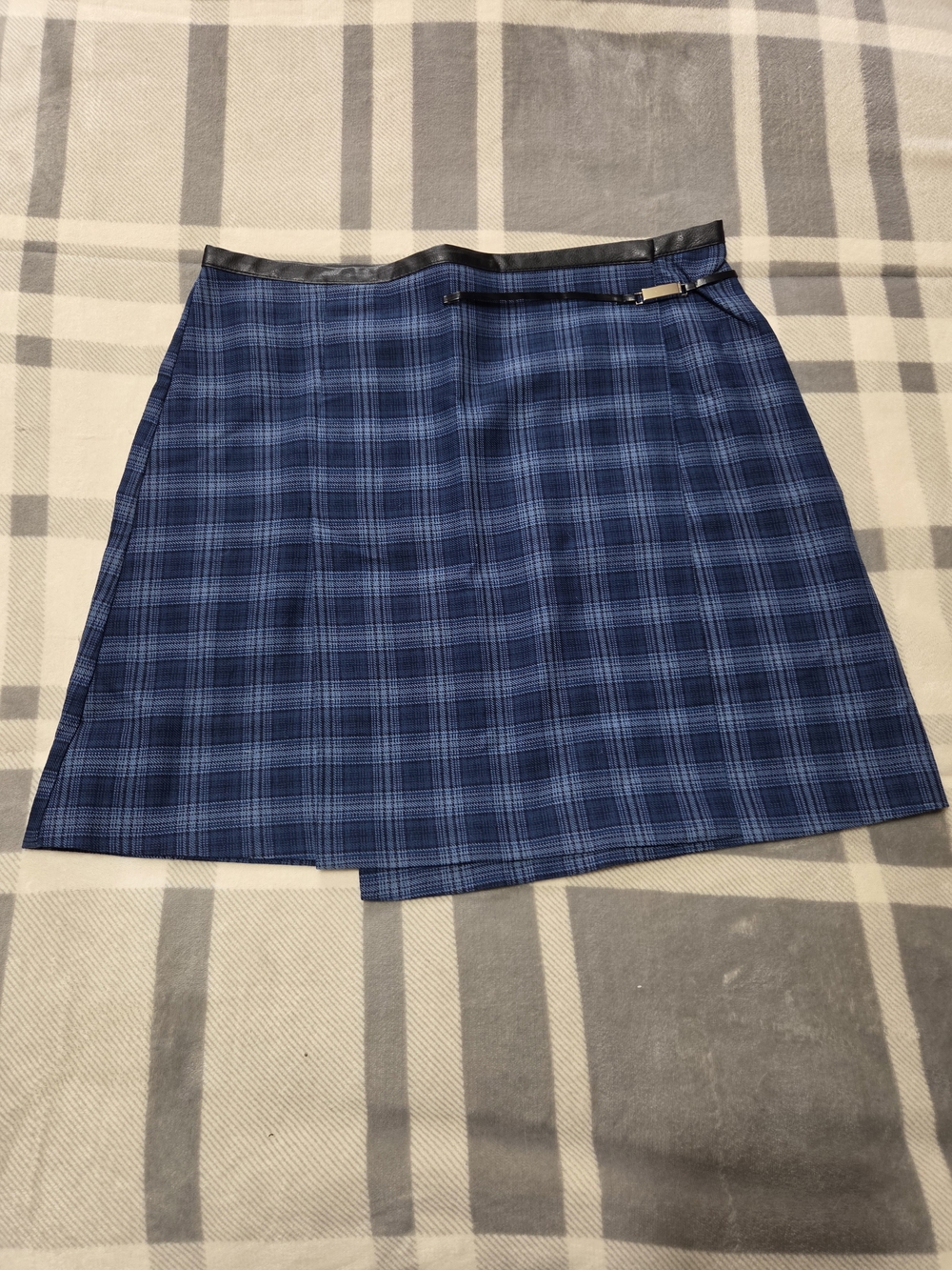 Blue Plaid Mini Skirt